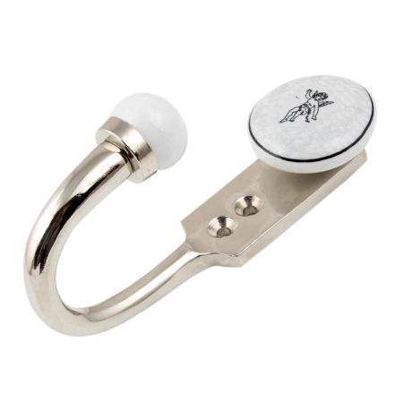 Black Flying Man Ceramic Flat Hook